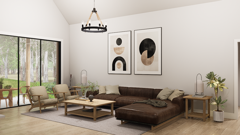Interior - Family Room for Farmhouse House Plan #54-678 - 3 bed, 3.5 bath