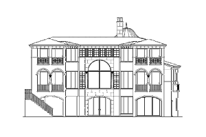 Exterior - Rear Elevation for Mediterranean House Plan #426-1 - 4 bed, 4.5 bath