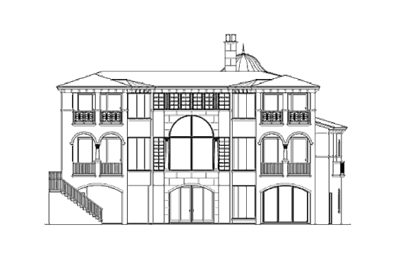 Exterior - Rear Elevation for Mediterranean House Plan #426-1 - 4 bed, 4.5 bath