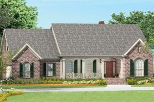 Southern Exterior - Front Elevation Plan #406-9620