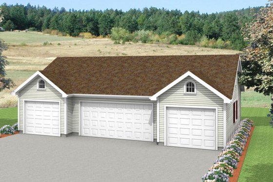 Exterior - Front Elevation for Traditional House Plan #75-216, 0 bath