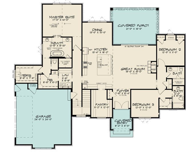 Modern Style House Plan - 3 Beds 3 Baths 2370 Sq/Ft Plan #923-214 ...