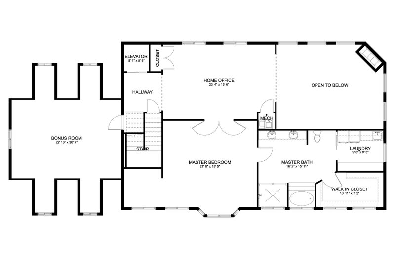 Home Plan - Floor Plan - Upper Floor for Craftsman House Plan #1060-53 - 3 bed, 2.5 bath