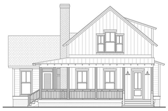 Exterior - Front Elevation 6 for Farmhouse House Plan #1067-5 - 4 bed, 3 bath