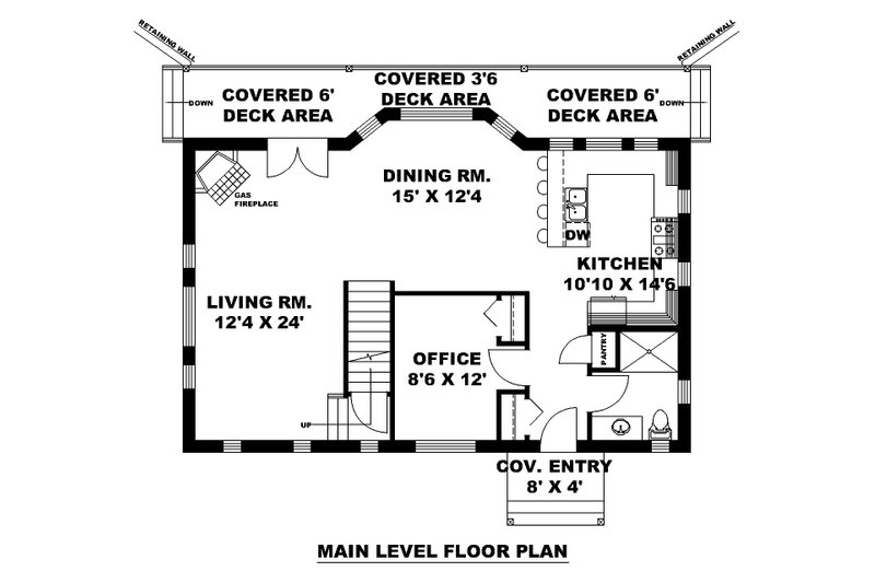 Dream House Plan - Floor Plan - Main Floor for Craftsman House Plan #117-1020 - 2 bed, 2.5 bath