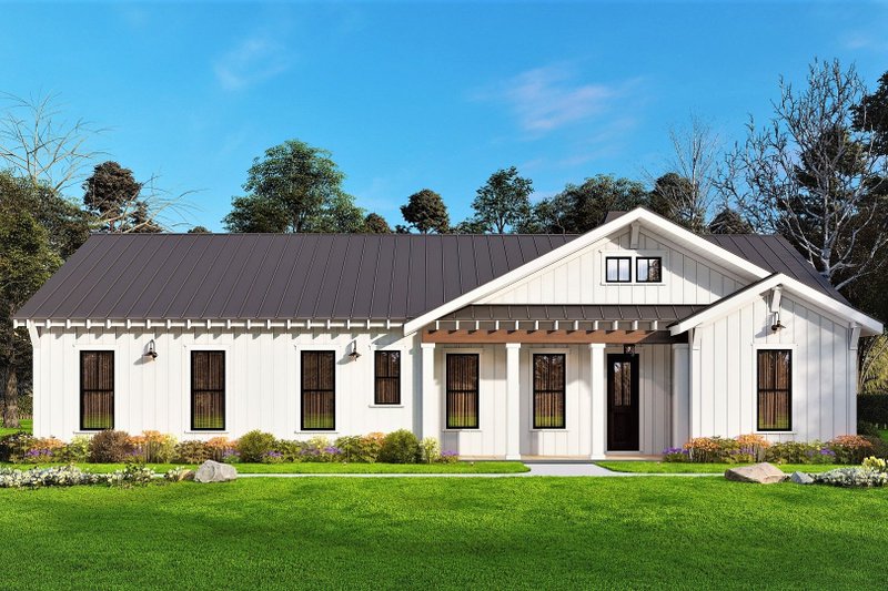 House Blueprint - Ranch Exterior - Front Elevation Plan #54-548