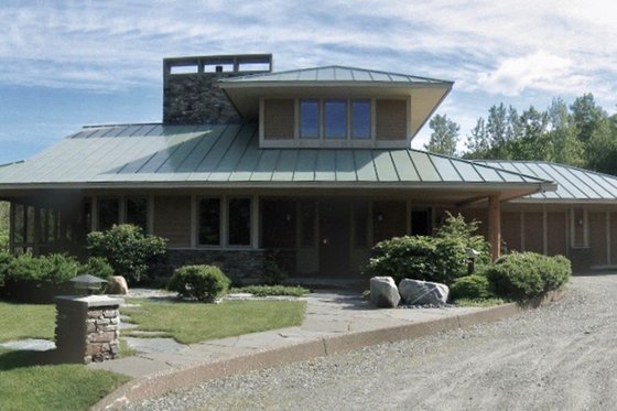 Exterior - Rear Elevation for Prairie House Plan #454-5 - 3 bed, 2.5 bath