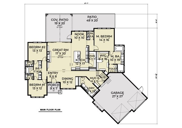 Dream House Plan - Farmhouse Floor Plan - Main Floor Plan #1070-176