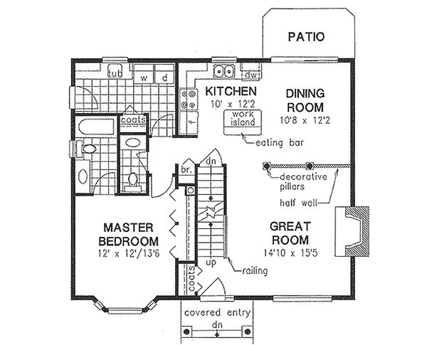 House Blueprint - Cottage Floor Plan - Main Floor Plan #18-287