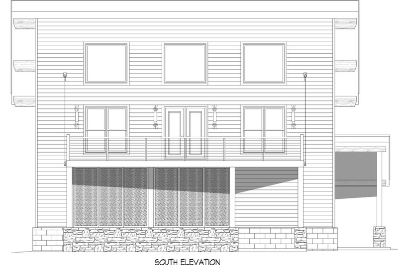 House Blueprint - Exterior - Front Elevation 4 for Contemporary House Plan #932-548 - 2 bed, 2.5 bath