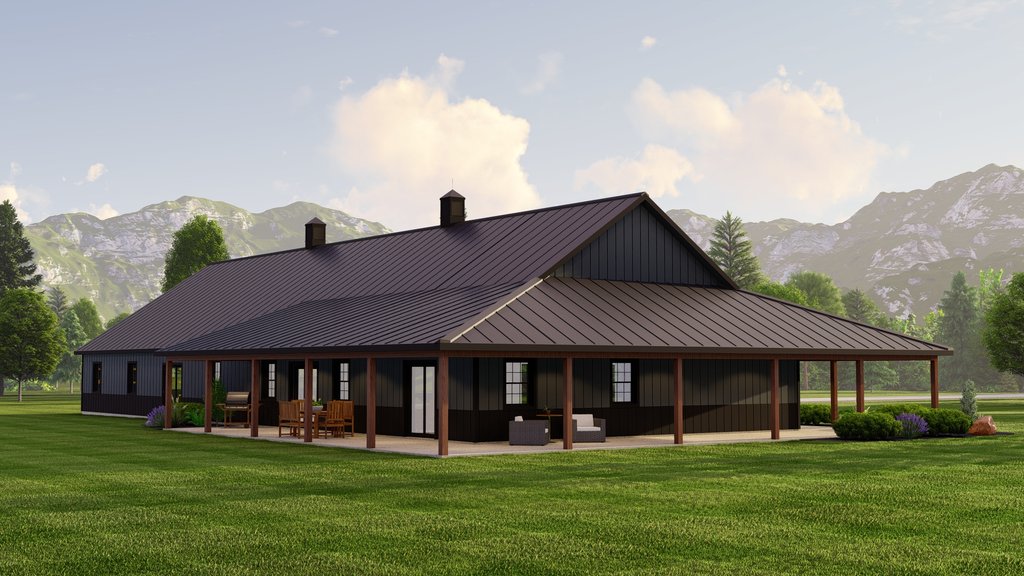 Barndominium Style House Plan - 3 Beds 3.5 Baths 2400 Sq/Ft Plan #1064 ...