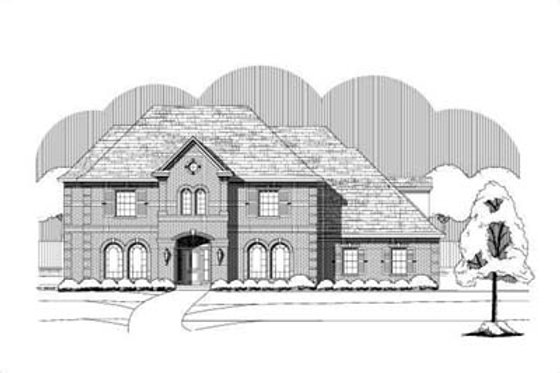 Exterior - Front Elevation for Traditional House Plan #411-159 - 4 bed, 3.5 bath