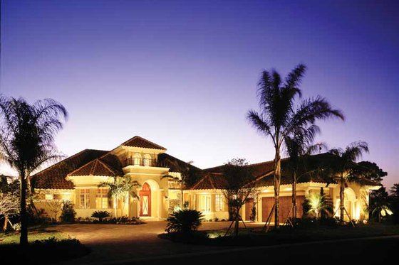 Exterior - Front Elevation 3 for Mediterranean House Plan #930-104 - 3 bed, 4.5 bath