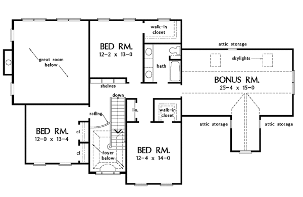 Architectural House Design - Country Floor Plan - Upper Floor Plan #929-492