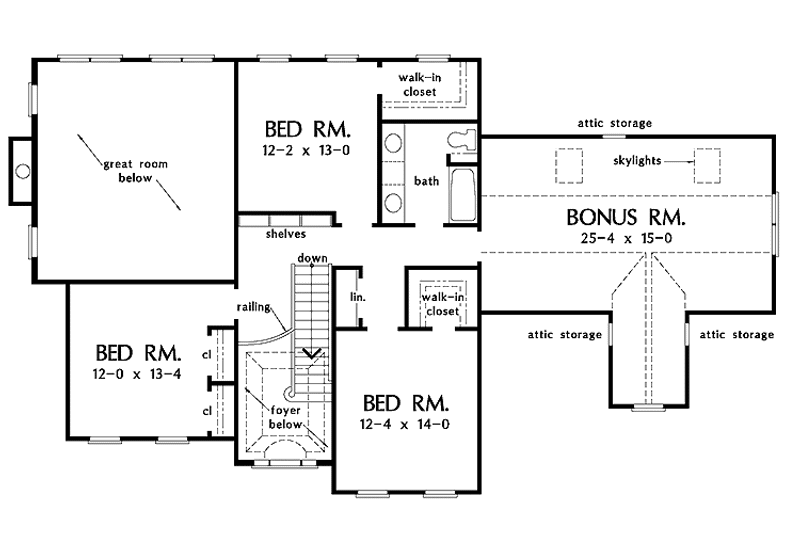 Dream House Plan - Floor Plan - Upper Floor for Country House Plan #929-492 - 4 bed, 2.5 bath
