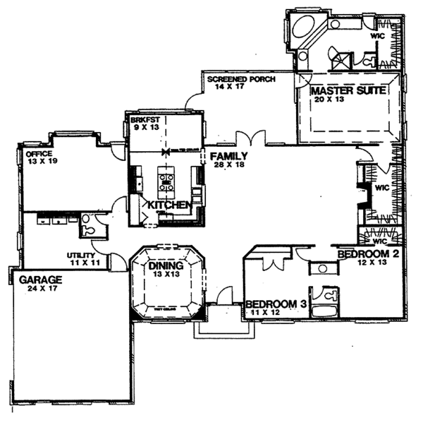 Home Plan - Colonial Floor Plan - Main Floor Plan #30-265