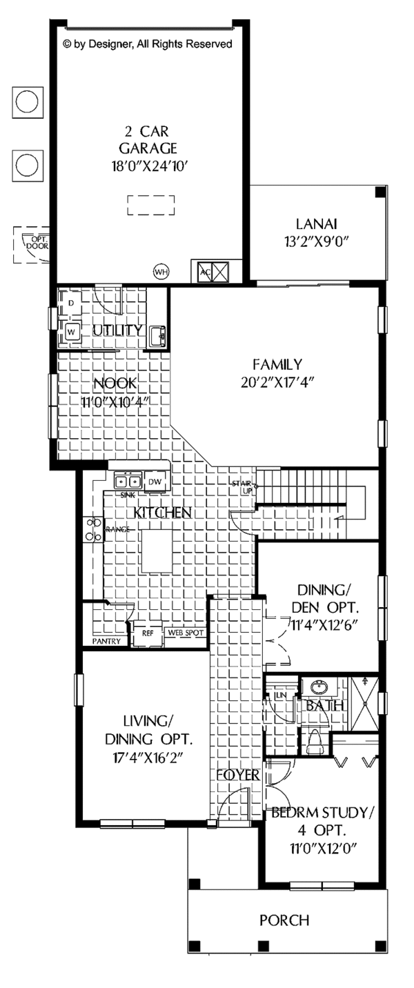 House Plan Design - Colonial Floor Plan - Main Floor Plan #999-162