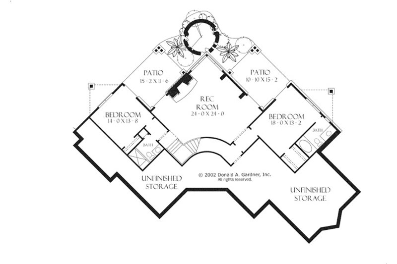 Home Plan - Floor Plan - Lower Floor for European House Plan #929-941 - 3 bed, 3.5 bath