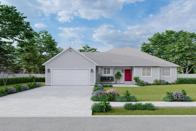 Dream House Plan - Ranch Exterior - Front Elevation Plan #1060-34