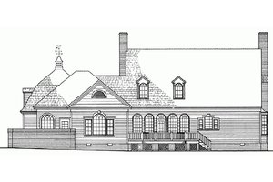 Exterior - Rear Elevation for Southern House Plan #137-224 - 4 bed, 3 bath