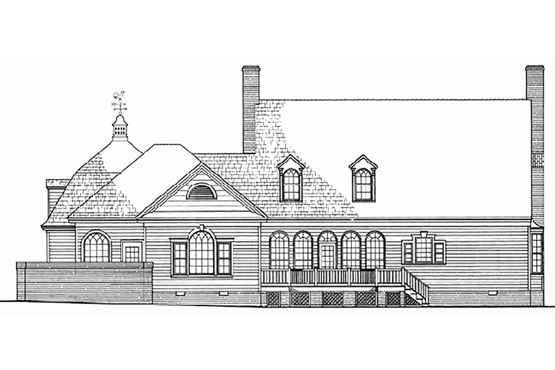 Home Plan - Exterior - Rear Elevation for Southern House Plan #137-224 - 4 bed, 3 bath