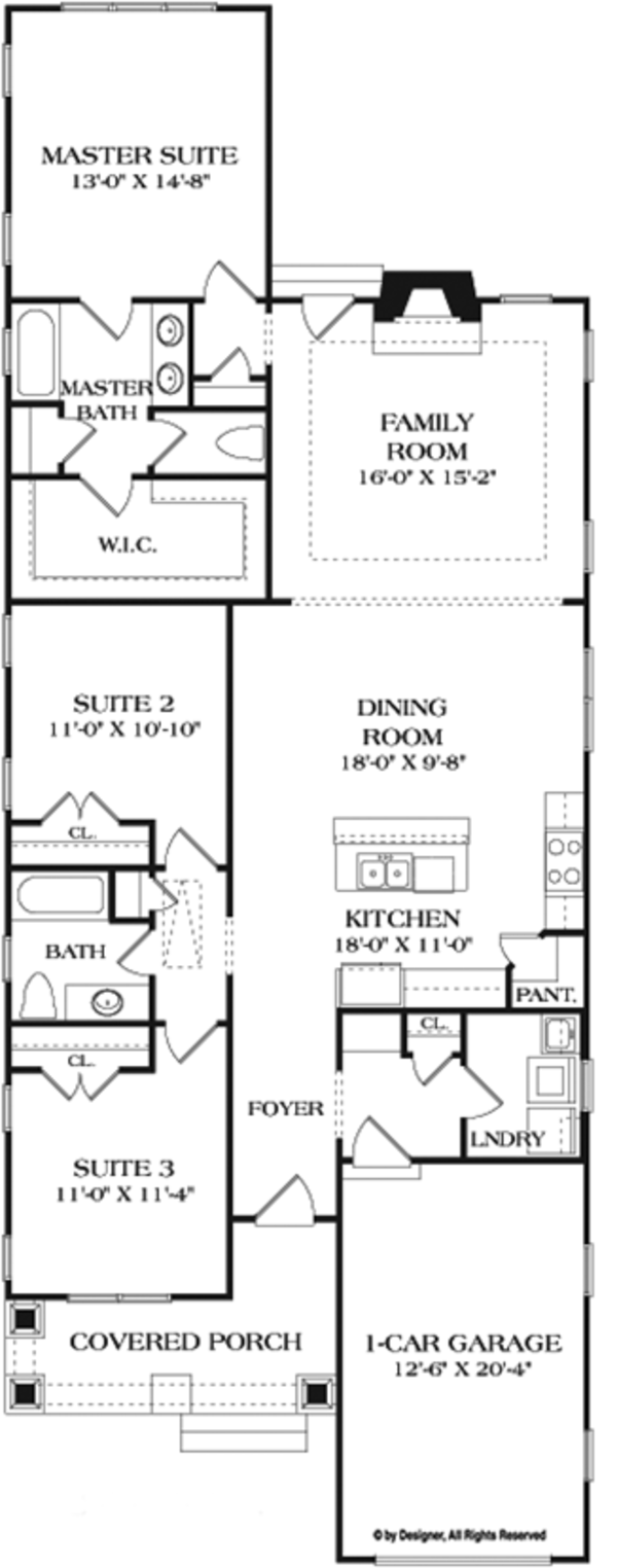 House Plan Design - Craftsman Floor Plan - Main Floor Plan #453-618