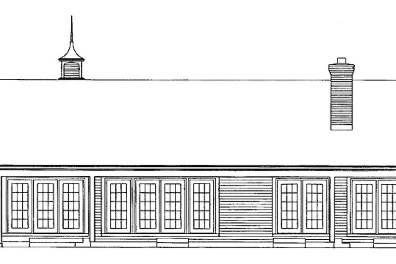 Dream House Plan - Exterior - Rear Elevation for Ranch House Plan #72-785 - 2 bed, 2 bath