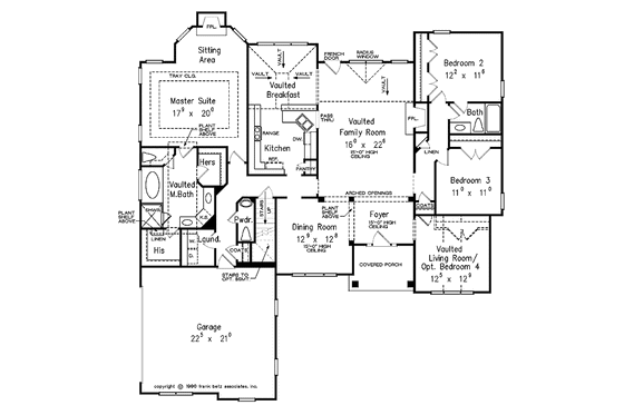 Floor Plan - Main Floor for Mediterranean House Plan #927-122 - 4 bed, 2.5 bath