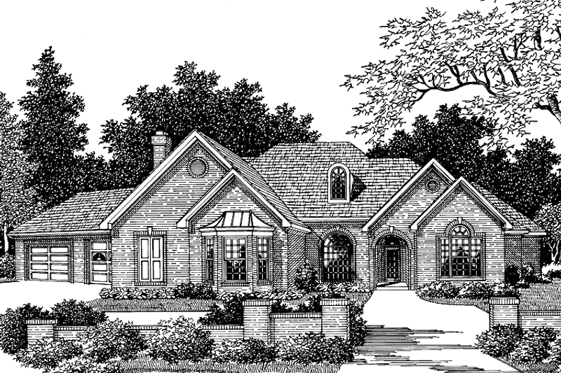 Architectural House Design - Exterior - Front Elevation 3 for Traditional House Plan #952-32 - 4 bed, 4.5 bath