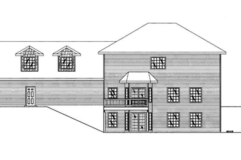 Dream House Plan - Exterior - Rear Elevation for Traditional House Plan #117-837 - 5 bed, 3.5 bath