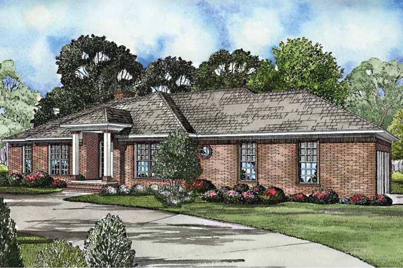 Dream House Plan - Exterior - Front Elevation 3 for Ranch House Plan #17-3165 - 4 bed, 2 bath