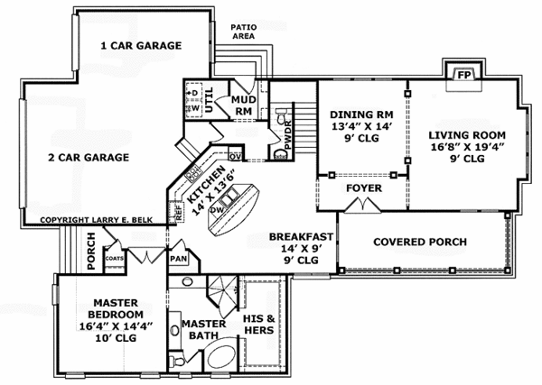 Home Plan - Colonial Floor Plan - Main Floor Plan #952-201