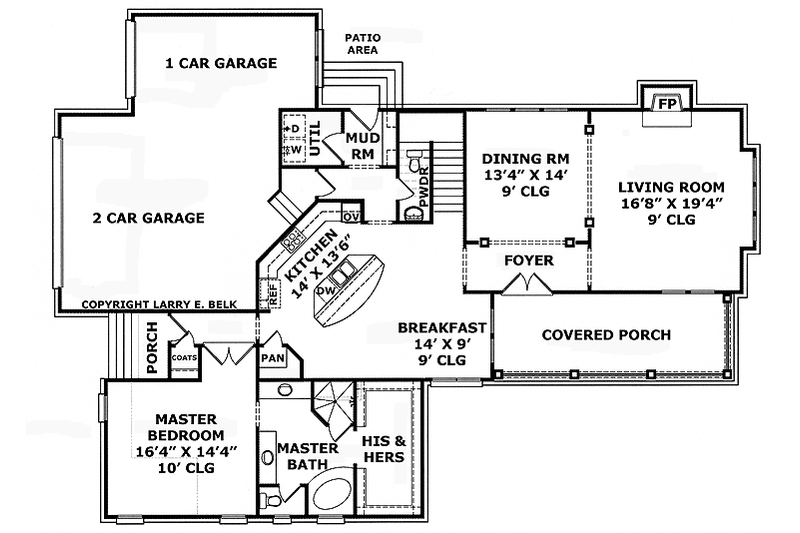 Home Plan - Floor Plan - Main Floor for Colonial House Plan #952-201 - 4 bed, 3.5 bath