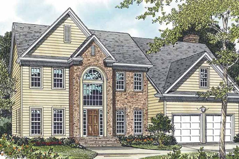 House Blueprint - Exterior - Front Elevation 3 for Traditional House Plan #453-491 - 4 bed, 2.5 bath