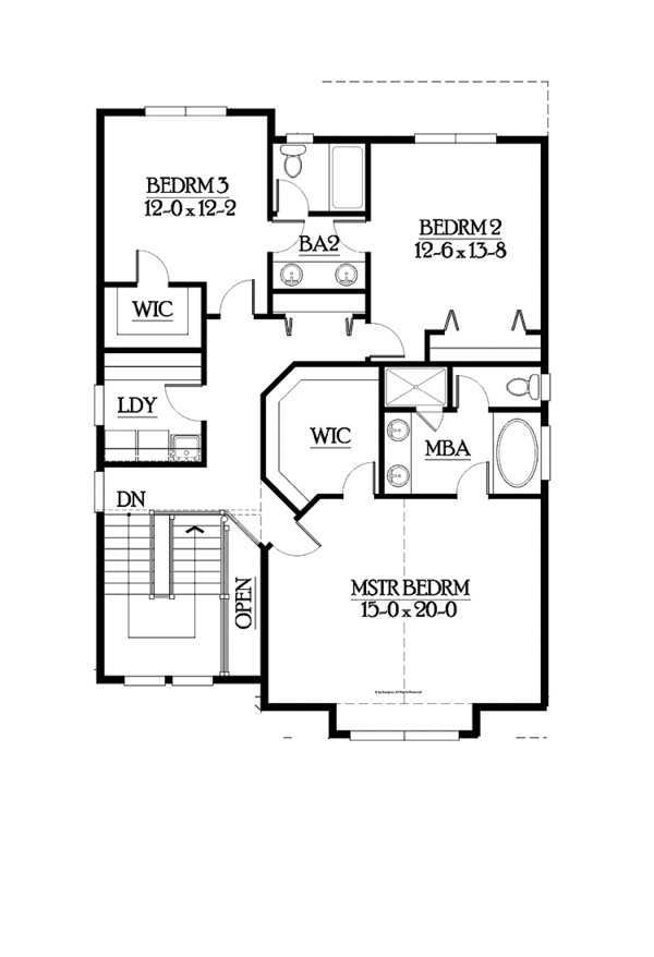 House Plan Design - Craftsman Floor Plan - Upper Floor Plan #132-559