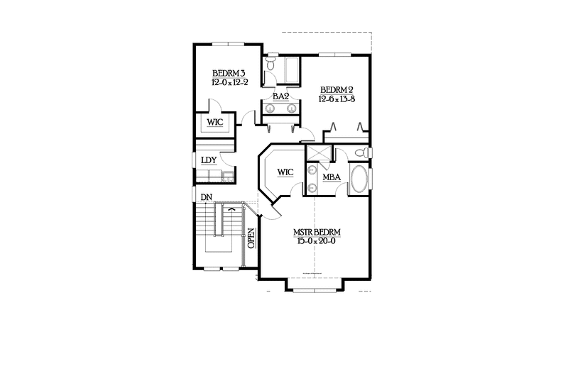 House Design - Floor Plan - Upper Floor for Craftsman House Plan #132-559 - 4 bed, 3.5 bath