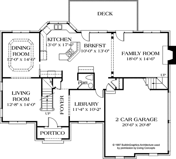 Architectural House Design - Traditional Floor Plan - Main Floor Plan #453-139
