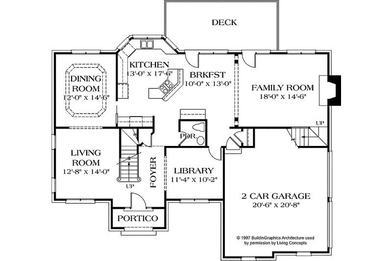 Home Plan - Floor Plan - Main Floor for Traditional House Plan #453-139 - 4 bed, 2.5 bath