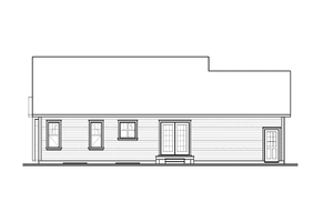 Exterior - Rear Elevation for Country House Plan #23-2433 - 2 bed, 1 bath