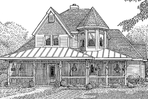 Country Exterior - Front Elevation Plan #410-3594