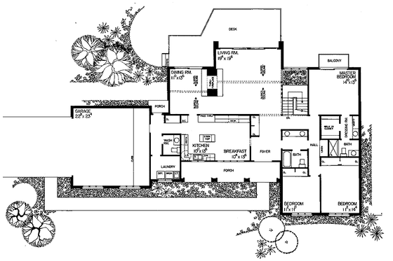Floor Plan - Main Floor for Country House Plan #72-648 - 5 bed, 0 bath