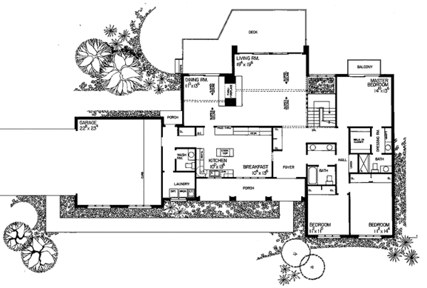 Architectural House Design - Country Floor Plan - Main Floor Plan #72-648