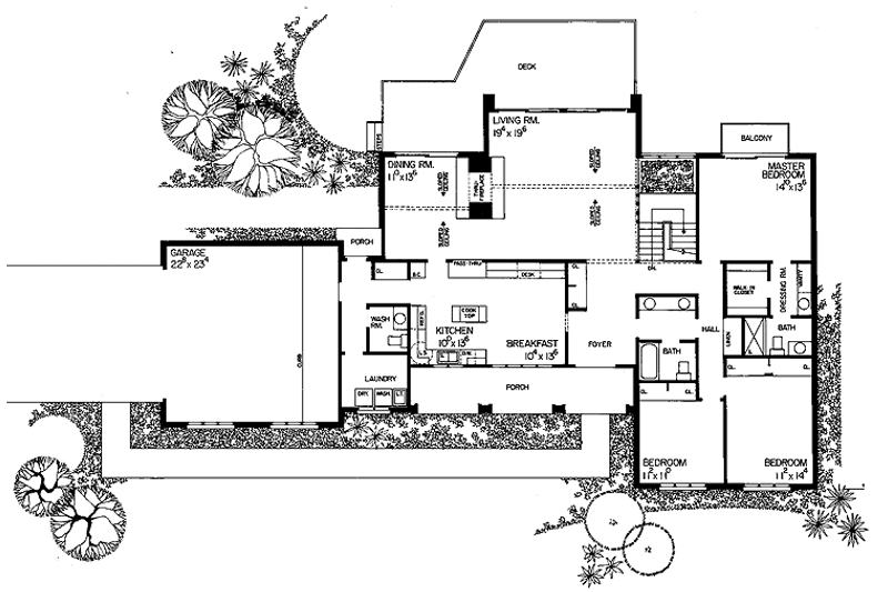Home Plan - Floor Plan - Main Floor for Country House Plan #72-648 - 5 bed, 0 bath