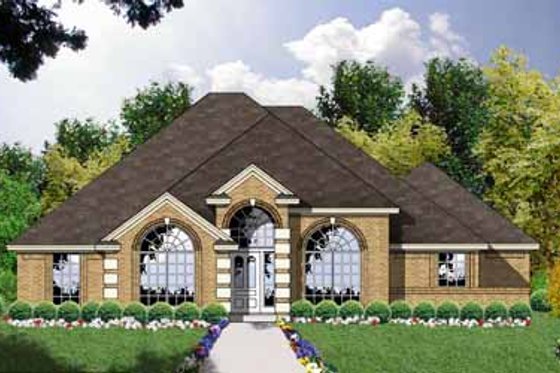 Exterior - Front Elevation for European House Plan #40-203 - 3 bed, 2 bath