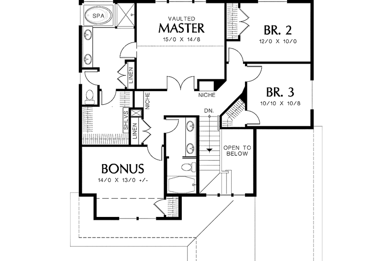 Home Plan - Floor Plan - Upper Floor for Contemporary House Plan #48-816 - 4 bed, 3 bath