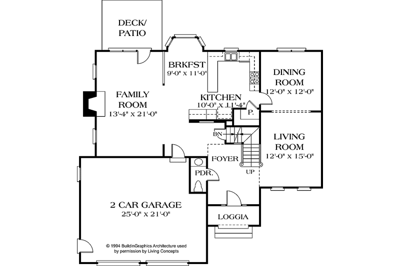 Dream House Plan - Floor Plan - Main Floor for Traditional House Plan #453-511 - 3 bed, 2.5 bath