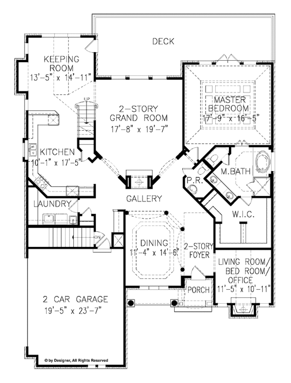 Dream House Plan - Craftsman Floor Plan - Main Floor Plan #54-294