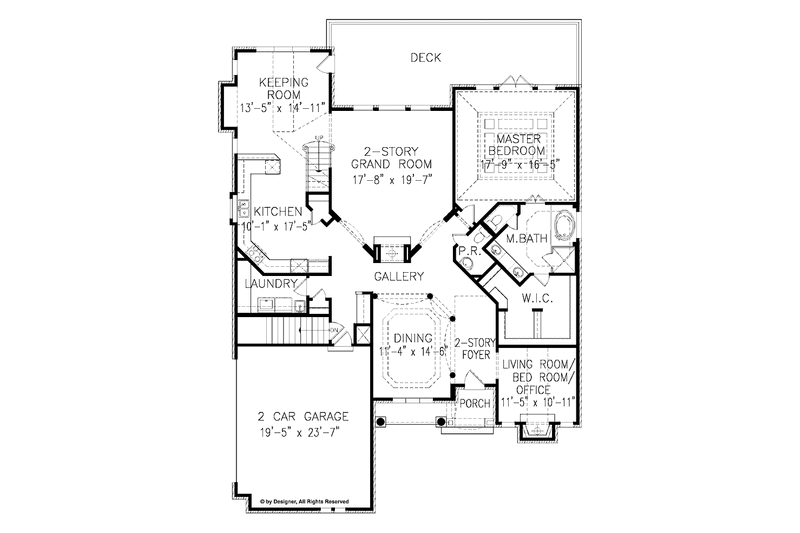 House Plan Design - Floor Plan - Main Floor for Craftsman House Plan #54-294 - 3 bed, 3.5 bath