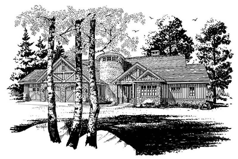 Architectural House Design - Exterior - Front Elevation 4 for Ranch House Plan #942-35 - 4 bed, 4.5 bath