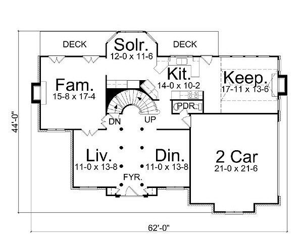 House Blueprint - European Floor Plan - Main Floor Plan #119-103